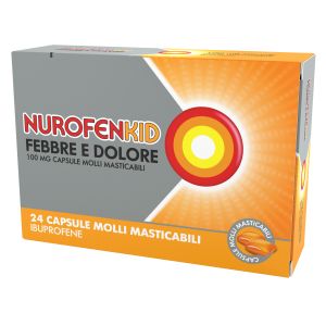 Nurofenkid Febbre E Dolore - 100 mg Capsule Molli Masticabili 24 Capsule in Blister Pvc/pe/pvdc/al