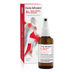 Fastuadvance - 4% Spray Cutaneo Soluzione 1 Flacone in Vetro da 25 g con Pompa Dosatrice