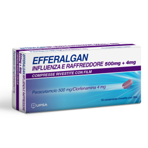 Efferalgan Influenza E Raffreddore - 500 mg + 4 mg Compresse Rivestite con Film 16 Compresse in Blister Al/pvc/al/opa