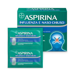 Aspirina Influenza E Naso Chiuso - 500 Mg/30 mg Granulato per Soluzione Orale 10 Bustine in Pap/al/pe