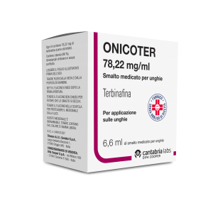 Onicoter - 78,22 Mg/ml Smalto Medicato per Unghie 1 Flacone in Vetro da 6,6 ml con Applicatore