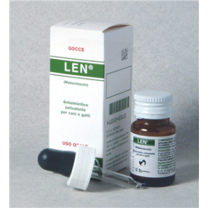 Len - 150 Mg/g Gocce Orali, Sospensione per Gatti, Cani di Piccola Taglia, Cuccioli 1 Flacone da 12 g + 1 Contagocce