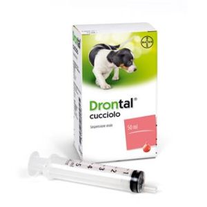 Drontal Cucciolo - 14,4 Mg/ml + 15 Mg/ml Sospensione per Uso Orale per Cuccioli, Cani Giovani 1 Flacone da 50 ml