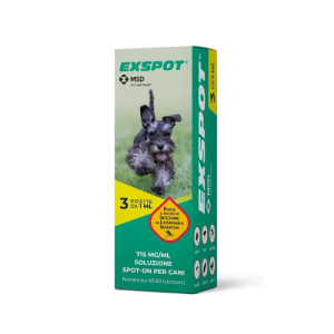 Exspot - 715 Mg/ml Soluzione Spot On per Cani 3 Pipette da 1 ml