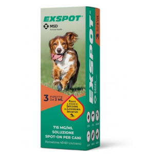 Exspot - 715 Mg/ml Soluzione Spot On per Cani 3 Pipette da 2 ml