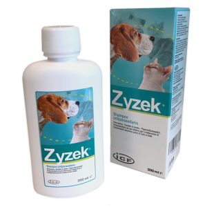 Zyzek Shampoo Antiparassitario - 3 Mg/ml + 4 Mg/ml + 6 Mg/ml Shampoo Antiparassitario per Cani, Gatti 1 Flacone Pe da 200 ml