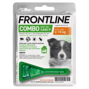 Frontline Combo Spot-on Cani P - 67 mg + 60,3 mg Soluzione Spot On per Cani da 2 a 10 Kg 1 Pipetta da 0,67 ml