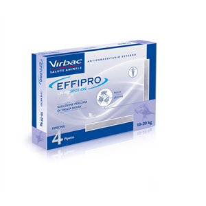 Effipro - 134 mg Soluzione Spot On per Cani da 10 a 20 Kg 4 Pipette da 1,34 ml