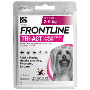 Frontline Tri-act - 33,8 mg + 252,4 mg Soluzione Spot On per Cani da 2 a 5 Kg 1 Pipetta da 0,5 ml
