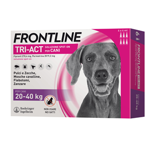 Frontline Tri-act - 270,4 mg + 2.019,2 mg Soluzione Spot On per Cani da 20 a 40 Kg 6 Pipette da 4 ml