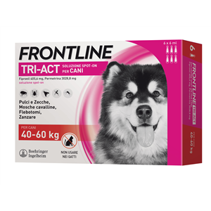 Frontline Tri-act - 405,6 mg + 3.028,8 mg Soluzione Spot On per Cani da 40 a 60 Kg 6 Pipette da 6 ml