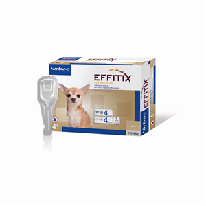 Effitix - 26,8 mg + 240 mg Soluzione Spot On per Cani da 1,5 a 4 Kg 4 Pipette da 0,44 ml