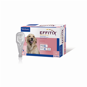 Effitix - 268 mg + 2.400 mg Soluzione Spot On per Cani da 20 a 40 Kg 4 Pipette da 4,40 ml