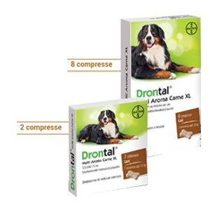 Drontal Multi Aroma Carne Xl - 525 mg + 504 mg + 175 mg Compresse per Cani 8 Compresse