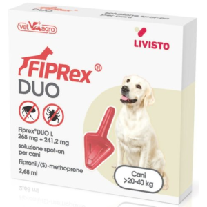 Fiprex Duo L - 268 mg + 241,2 mg Soluzione Spot On per Cani da 20 a 40 Kg 1 Pipetta da 2,68 ml