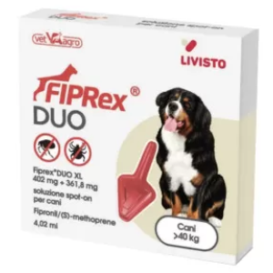 Fiprex Duo Xl - 402 mg + 361,8 mg Soluzione Spot On per Cani di Peso Superiore a 40 Kg 1 Pipetta da 4,02 ml