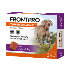 Frontpro - 136 mg Compresse Masticabile per Cani 3 Compressa in Blister Aclar/pvc/alu per Cani di Peso 25-50 Kg