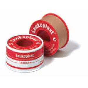 Cerotto Chirurgico per Fissaggio Medicazioni in Rocchetto Leukoplast Supporto Viscosa Color Pelle Massa Adesiva Caucciu' Ossido di Zinco 2,5x500cm