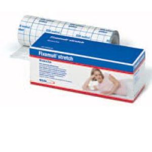 Fascia Autoadesiva Ipoallergenica Fissaggio Cateteri Fixomull Stretch. Supporto in Poliestere Non Tessuto Bianco, Massa in Policarbonato Senza Resine E Gomme Naturali. 20x1000cm