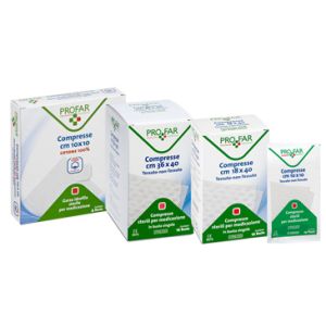 Garza Compressa Tessuto Non Tessuto 10x10 Cm 25 Pezzi Profar