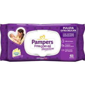 Pampers Progressi Salviette Sensitive Aloe Ricarica 63 Pezzi