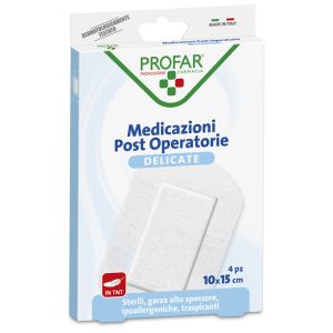 Medicazione Post Operatoria Sterile Garza Antiaderente 10x15 Cm 4 Pezzi Profar