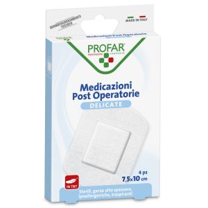 Medicazione Post Operatoria Sterile Garza Antiaderente 7,5x10 Cm 4 Pezzi Profar