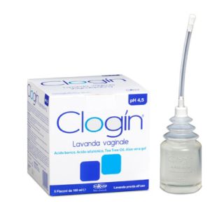 Clogin Lavanda Vaginale 5 Flaconi da 100 ml + 5 Cannule Vaginali Monouso
