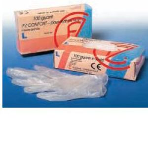 Guanto in Vinile Confort Misura Large Antiaderente Biocompatibile Utilizzabile Anche a Contatto con Sostanze Alimentari 100 Pezzi