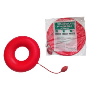 Ciambella Gonfiabile per Invalidi in Gomma Rossa Team Deluxe con Pompa 45cm Diametro