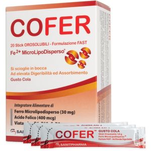 Cofer 20 Stick Orosolubili Gusto Cola