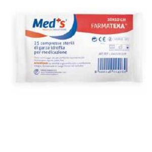 Garza Compressa Idrofila Meds Farmatexa 12/8 10x10cm 25 Pezzi