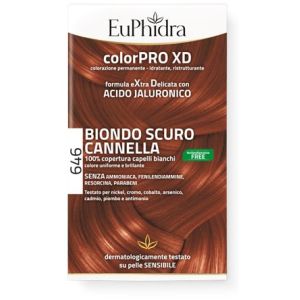 Euphidra Colorpro Gel Colorante Capelli Xd 646 Cannella 50 ml in Flacone + Attivante + Balsamo + Guanti