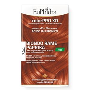 Euphidra Colorpro Gel Colorante Capelli Xd 744 Paprika 50 ml in Flacone + Attivante + Balsamo + Guanti