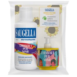 Saugella Bundle Dermoliquido Chiamala per Nome Endometriosi Ph 3,5 Detergente Intimo Benessere Quotidiano 500ml + 150ml Acti 3 in Omaggio