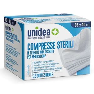 Garza Compressa Unidea in Tessuto Non Tessuto 36x40 12 Pezzi