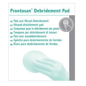 Tampone Sterile Monouso Prontosan Debridement Pad in Poliestere/polipropilene Assorbente Spessore 3 Mm Superficie 74,75 Cmq Misura 9x13 Cm 3 Pezzi