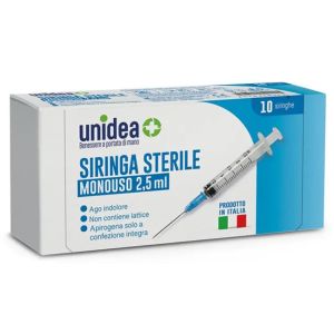 Unidea Siringa da 2,5ml Monouso 10 Pezzi