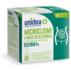 Unidea Microclisma per Adulti 9g Glicerolo Camomilla E Malva 6 Pezzi