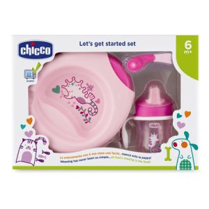 Chicco Set Pappa 6m+ Rosa con Cucchiaio Rosa