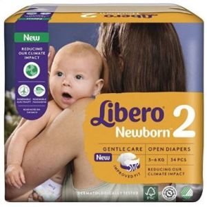 Libero Newborn Pannolino per Bambino Taglia 2 3-6 34 Pezzi