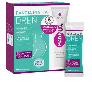 Pancia Piatta Dren Frutti di Bosco 14 Bustine Stick Pack + Fango Attivo Cellulite 100 ml Omaggio