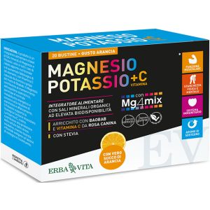 Magnesio Potassio +c Vitamina Gusto Arancia 20 Bustine da 3,8 g