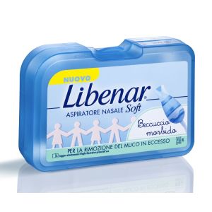 Aspiratore Nasale Soft Libenar + 5 Filtri con Beccuccio Ultra Flessibile