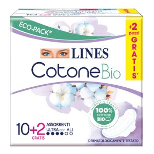 Lines Cotone Bio Ultra Ali 12 Pezzi