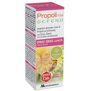 Propoli Mix Defend Spray Orale Junior Analcolico 30 ml Gusto Fragola