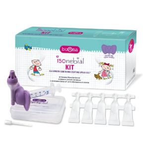 Isonebial Kit Pulizia Cavita' Nasali 20 Flaconcini Monodose 5 ml + Siringa Luer Lock Soft-jeck + Ago Cannula + Nebulizzatore Spray