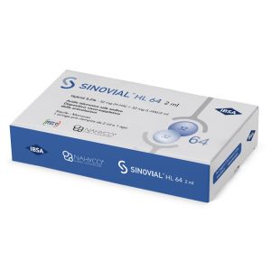Siringa Intra-articolare Sinovial Hl 64 Acido Ialuronico Sale Sodico 3,2% 32mg H-ha + 32mg H-la/2ml 2 ml