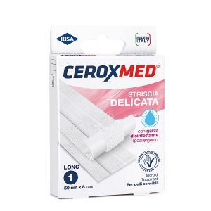 Striscia Delicata Ceroxmed con Garza Disinfettante Ipoallergenica per Pelli Sensibili 50x8cm 1 Pezzo