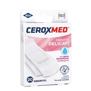 Cerotti Delicati Ceroxmed con Garza Disinfettante Ipoallergenici per Pelli Sensibili Assortiti 20 Pezzi